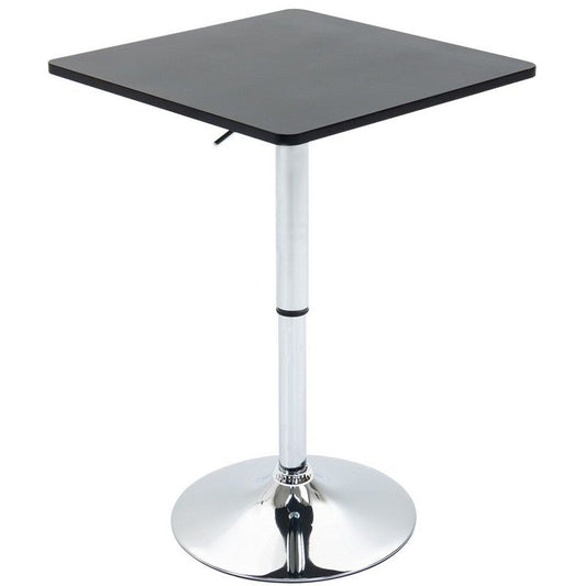 Homcom Homcom Modern Height Adjustable Counter Bar Table with 360 Swivel Tabletop and Electroplating Metal Base