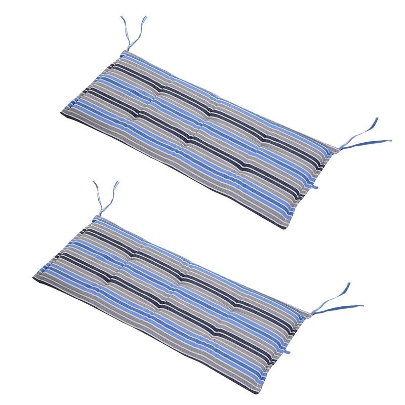 Outsunny Outsunny Polyester Set Of 2 Swing Chair Cushion Blue Stripes