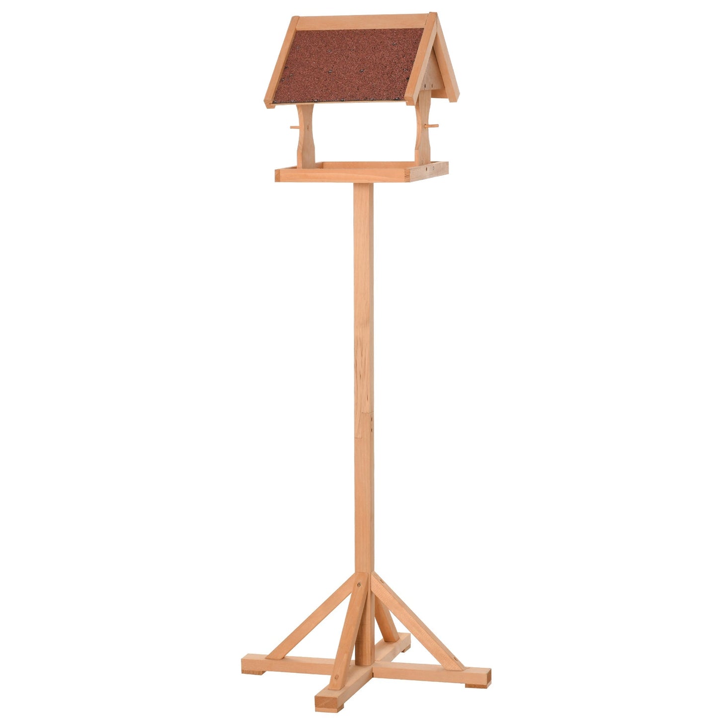 High Rise 144cm Bird Feeder Table Natural by Pawhut