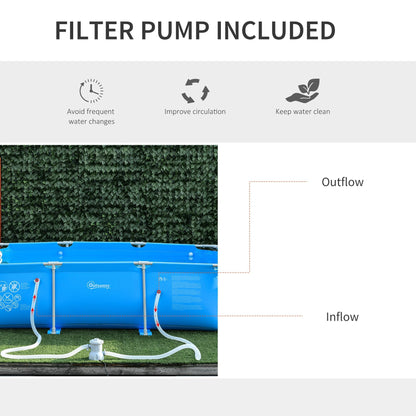 Steel Frame Swimming Pool w/ Filter Pump and Reinforced Sidewalls Rust Resistant