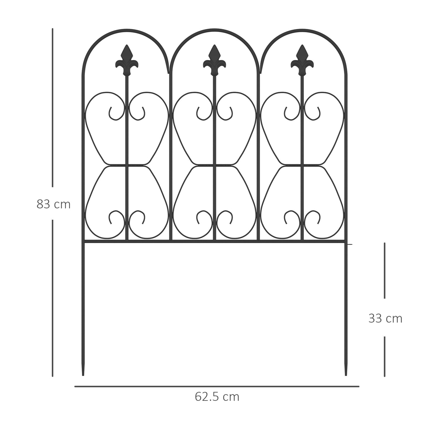 307cm Metal Decorative Garden Fence