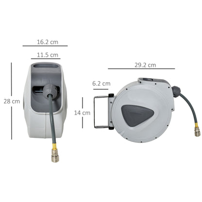 DURHAND Retractable Air Hose Reel 10m+90cm Hose Diameter 3/8" 9.5mm