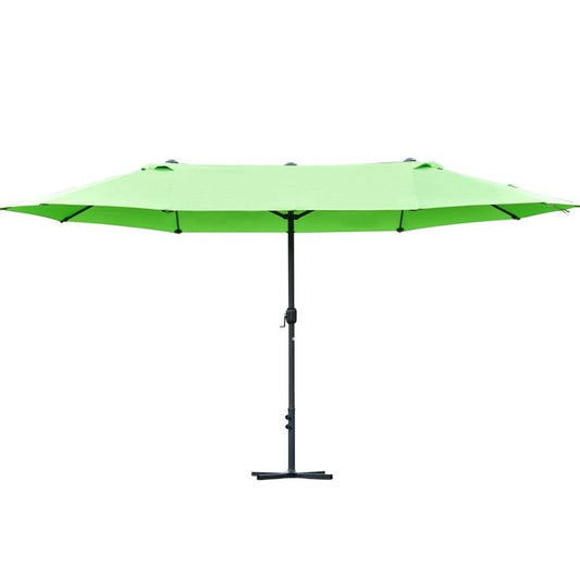 Outsunny Outsunny 4.6M Sun Umbrella Canopy Double-Sided Crank Sun Shade With Cross Base Green