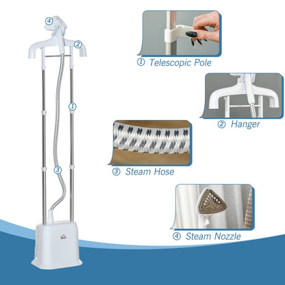 Upright Garment Clothes Steamer with 6 Steam Setting