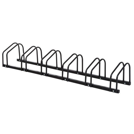 Homcom Homcom Bike Stand Parking Rack Floor or Wall Mount Bicycle Cycle Storage Locking Stand 179L x 33W x 27H (6 Racks