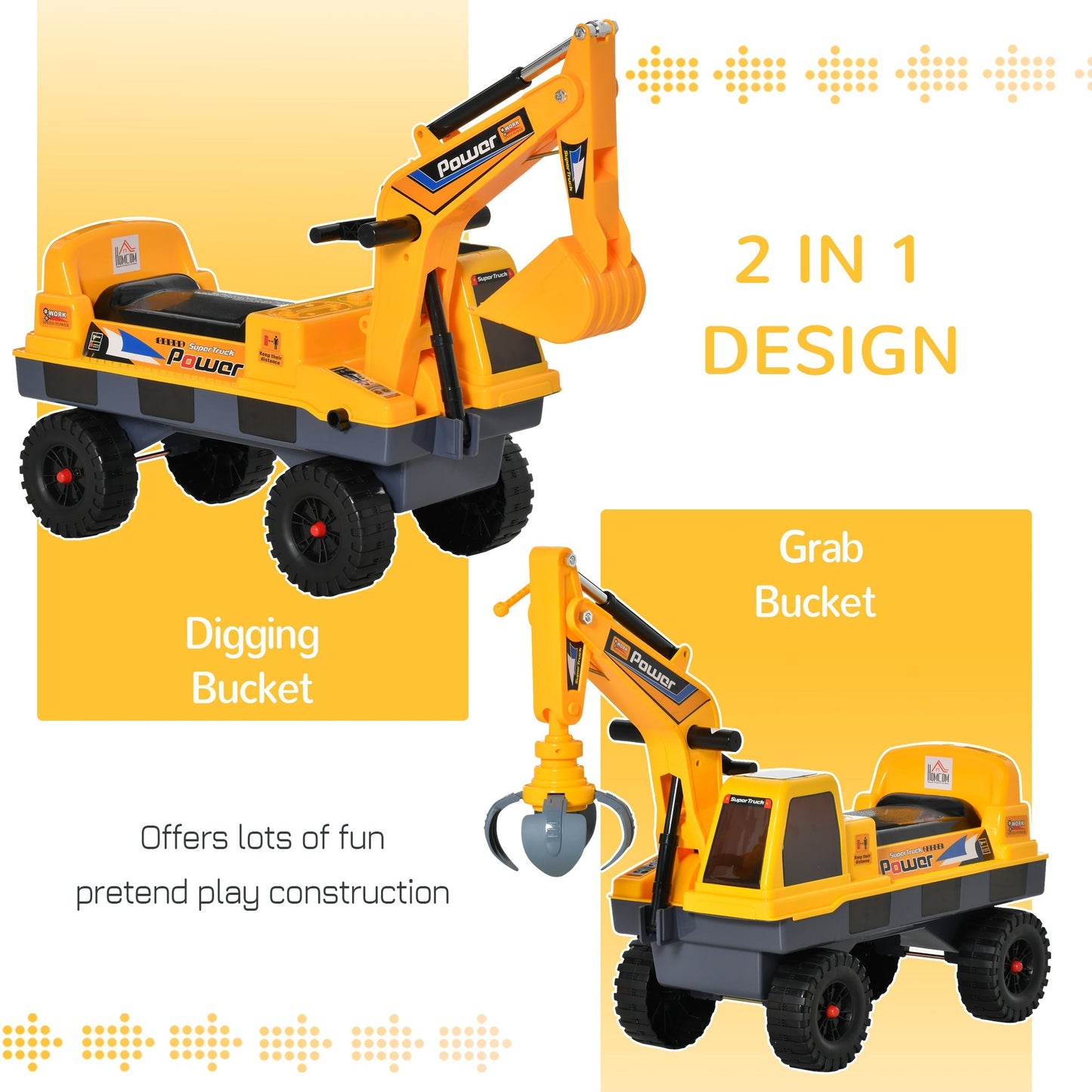 Engineering Truck Detachable Digging Bucket and Grab Bucket for 2-3 Years Old