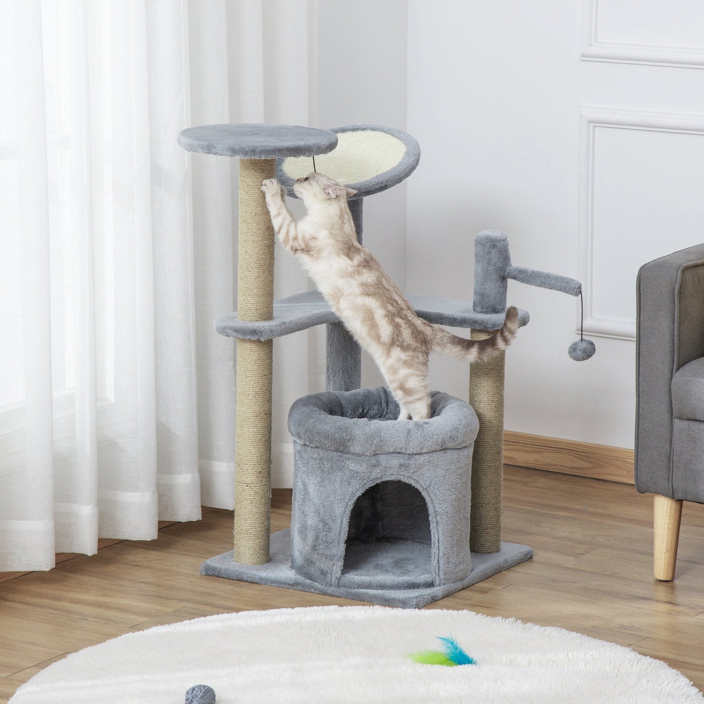 PawHut 87 cm Cat Tree for Indoor Cats