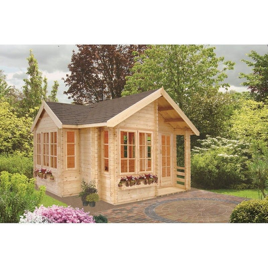 Shire Shire Bedgbury 16' 6" x 16' 6" Apex Log Cabin - Premium 44mm Cladding Tongue & Groove