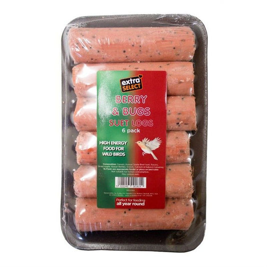 Extra Select Suet Logs Berry And Bugs Extra Select 6 Pack