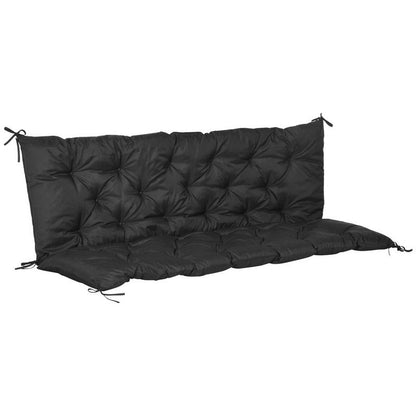 Outsunny Outsunny Three-Seater Padded Bench Cushion - Black