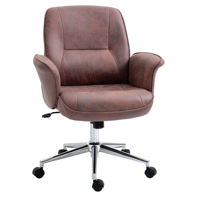 Vinsetto Vinsetto Microfibre Office Chair Mid Back Computer Desk Chair With Swivel Wheels For Home Study Bedroom Red