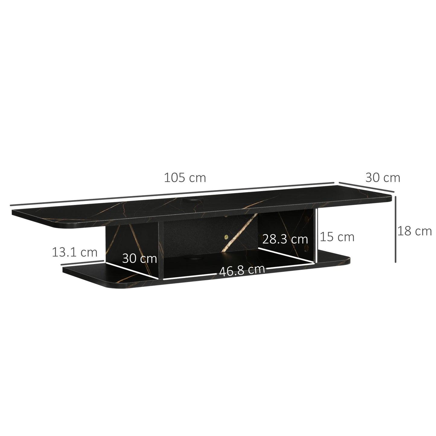 Homcom Floating TV Unit Stand for TVs up to 40"