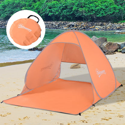 Outsunny 2 Person Pop Up Uv Shelter Shade-Orange