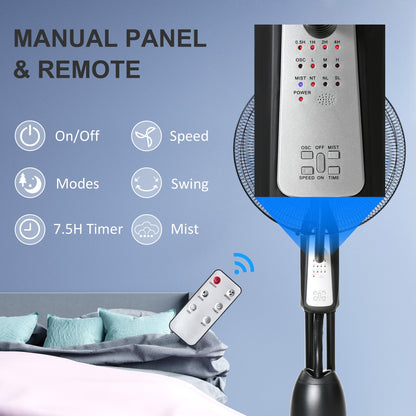 Homcom 2.8 Litre Water Mist Fan With Remote