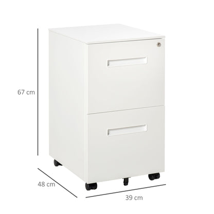 Vinsetto Mobile File Cabinet Home Filing Furniture with Adjustable Partition and Lock