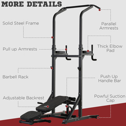 Adjustable&Folded Dip Stands Multi-Function Pull-ups Sit-ups