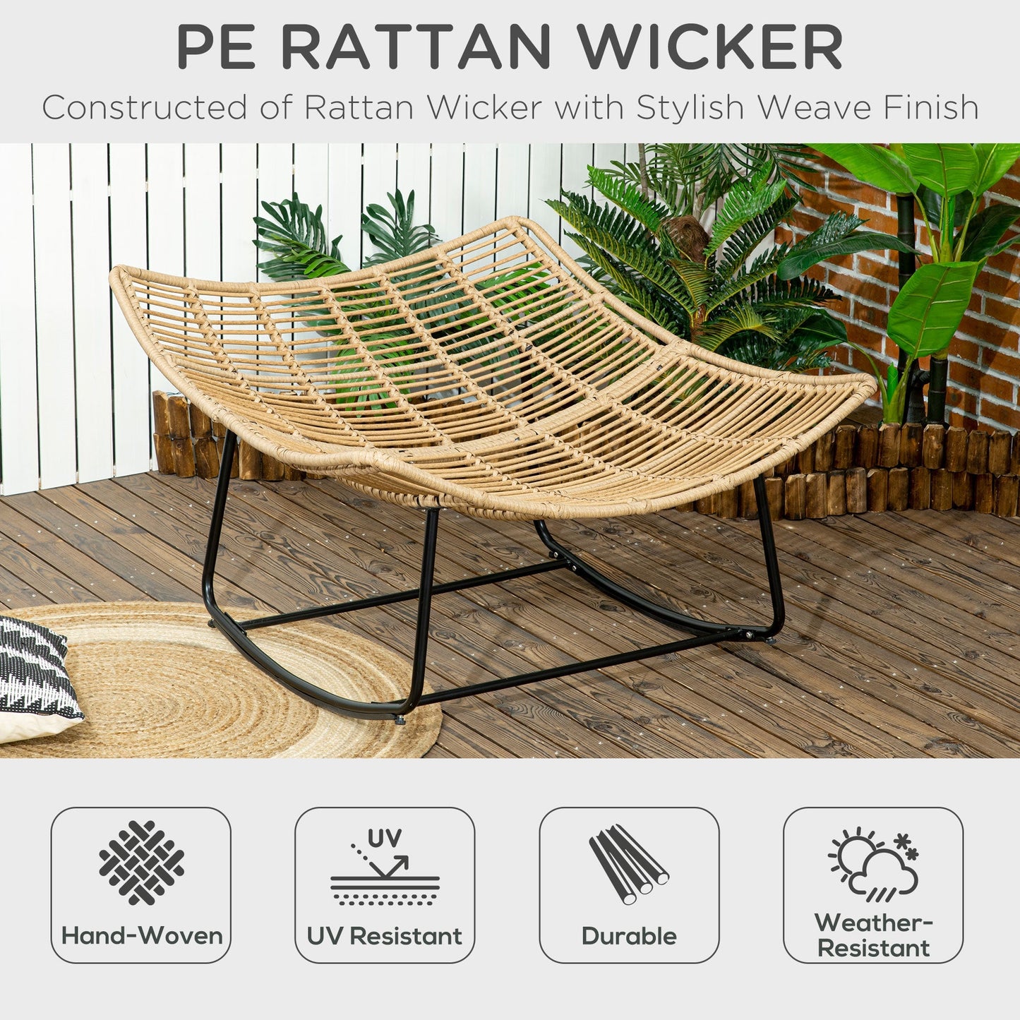 Outdoor PE Rattan Rocking Chair