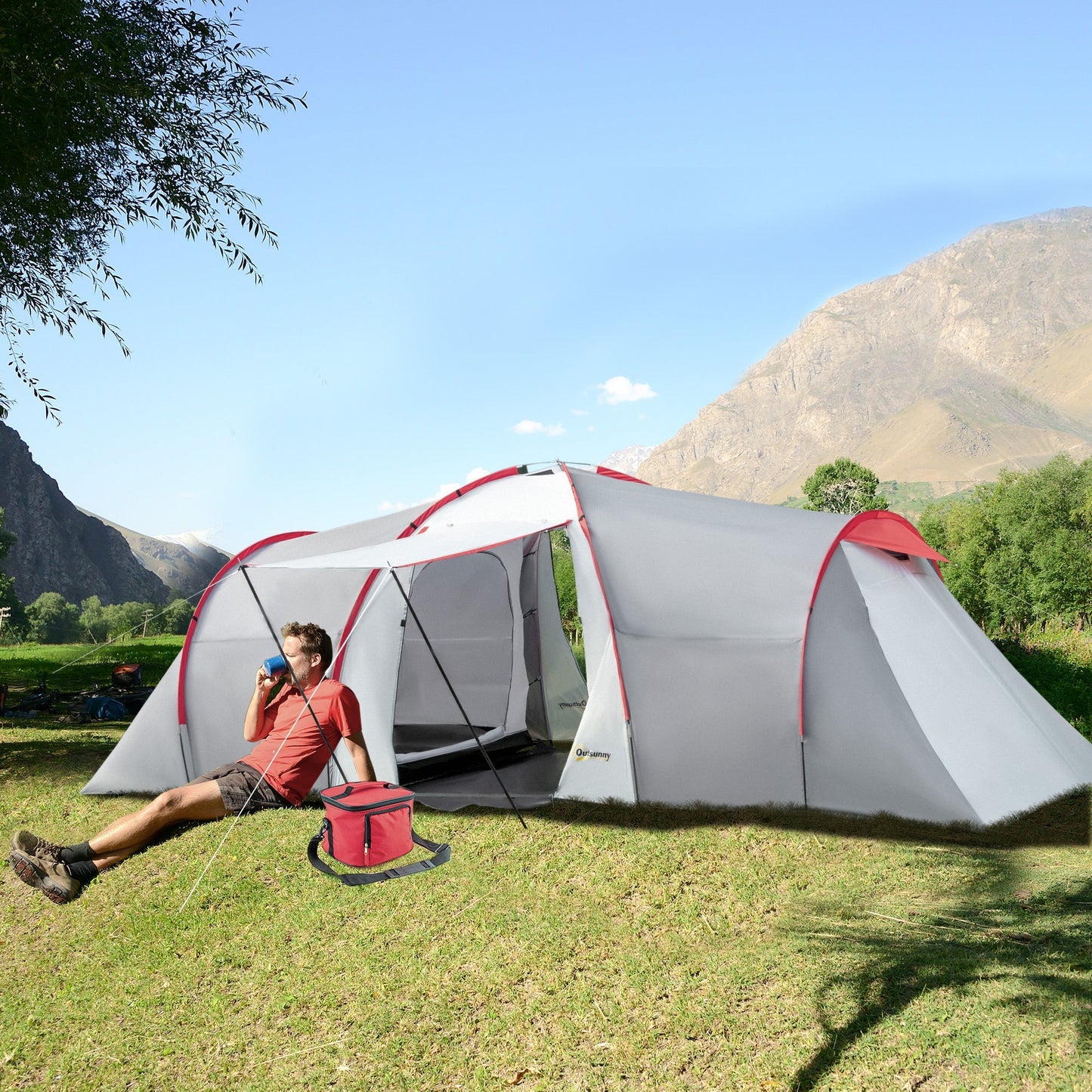 4-6 Man Tunnel Tent with 2 Bedroom