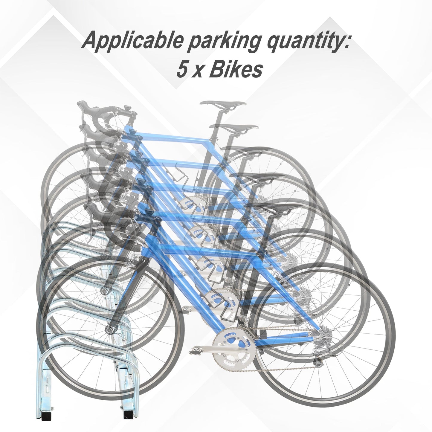 Bike Stand Parking Rack Floor or Wall Mount Bicycle Cycle Storage Locking Stand 5 Racks