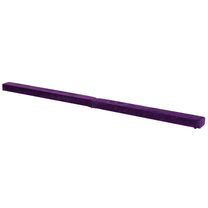 Suede Upholstered Wooden Folding Balance Beam Trainer Purple