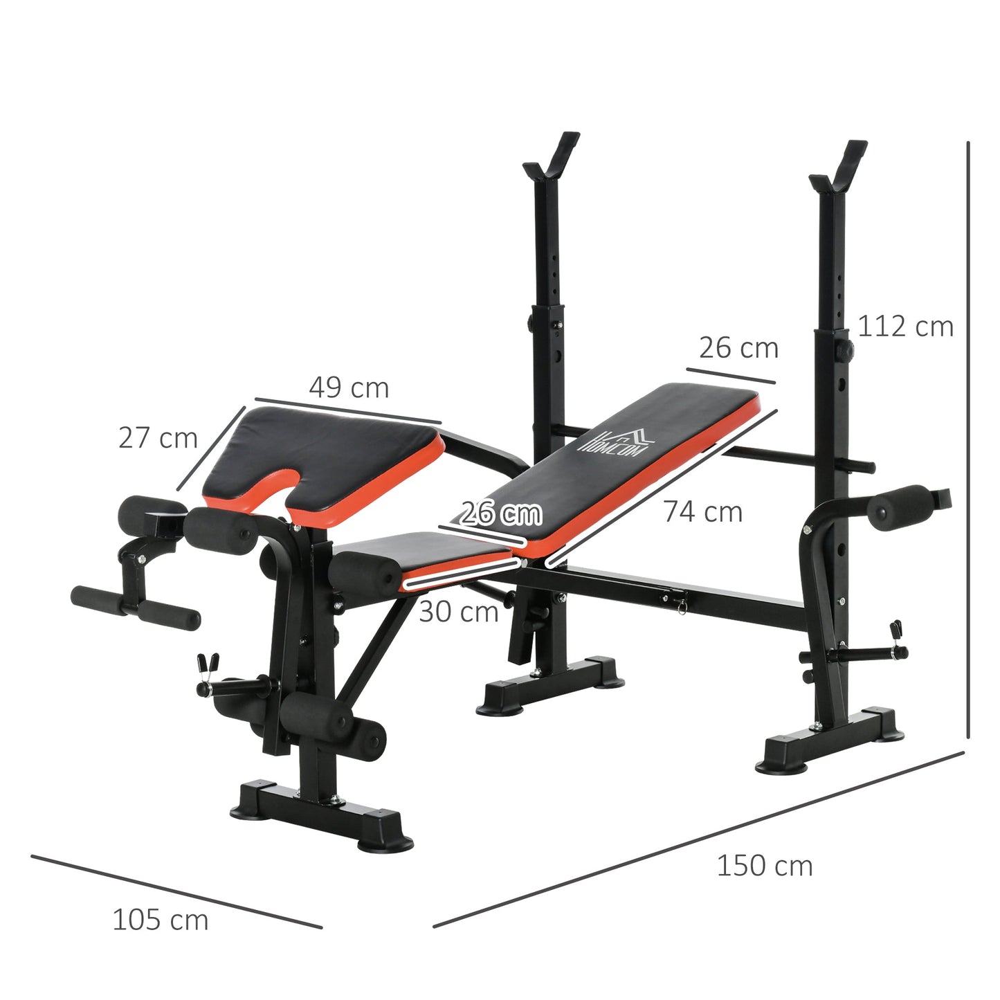 Steel Multi-Function Adjustable Weight Training Bench Gym Fitness Lifting Bench