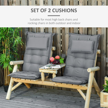 Set of 2 Garden Chair Cushion Seat