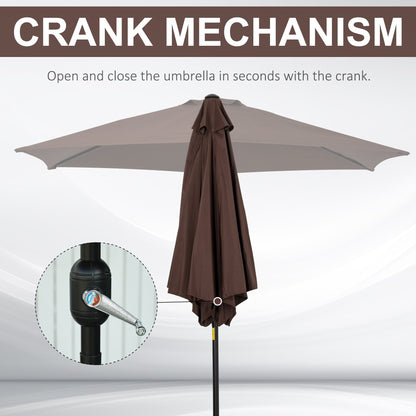 2.7M Garden Parasol Umbrella with Tilt and Crank