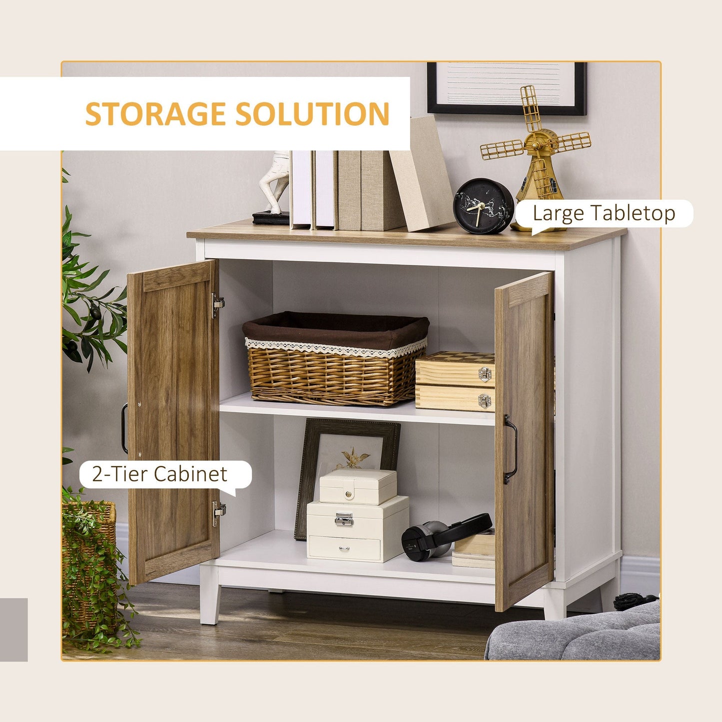 Homcom Farmhouse Storage Cabinet