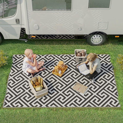 152 x 243 cm5x 8ft Outdoor Rug Reversible Mat Plastic Straw Rug Portable RV Camping Mat for Garden Deck Picnic Indoor