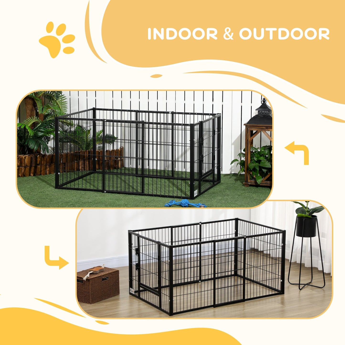 PawHut 82.5-150 x 61cm Heavy Duty Pet Playpen