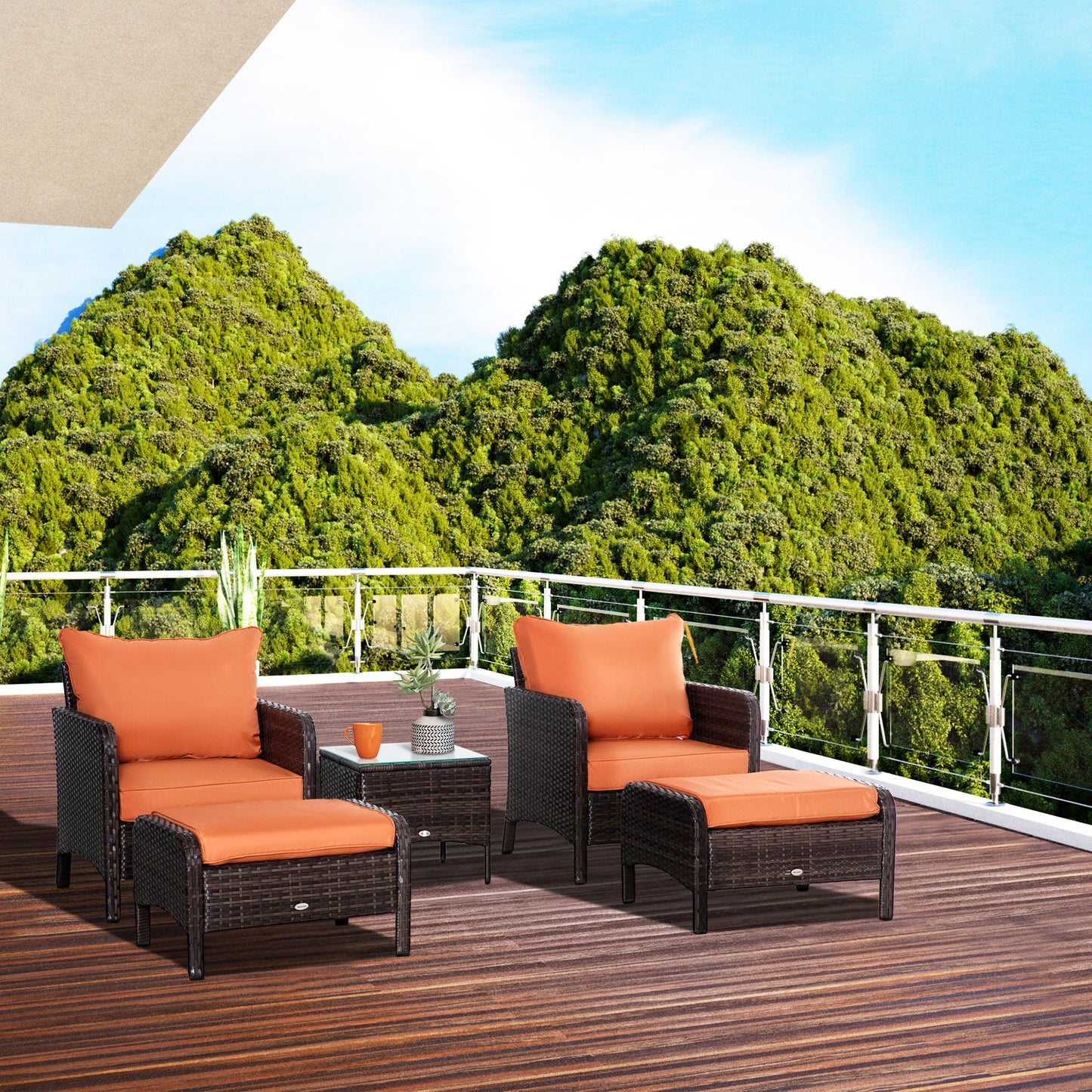 5-Piece PE Rattan Garden Furniture Set