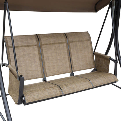 3 Seater Garden Swing Seat Outdoor Swing Chair with High Back Design