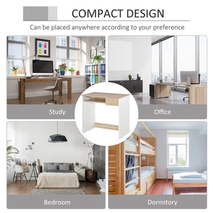 Compact Computer Table with Keyboard Tray Drawer Study Office Working Writing Desk