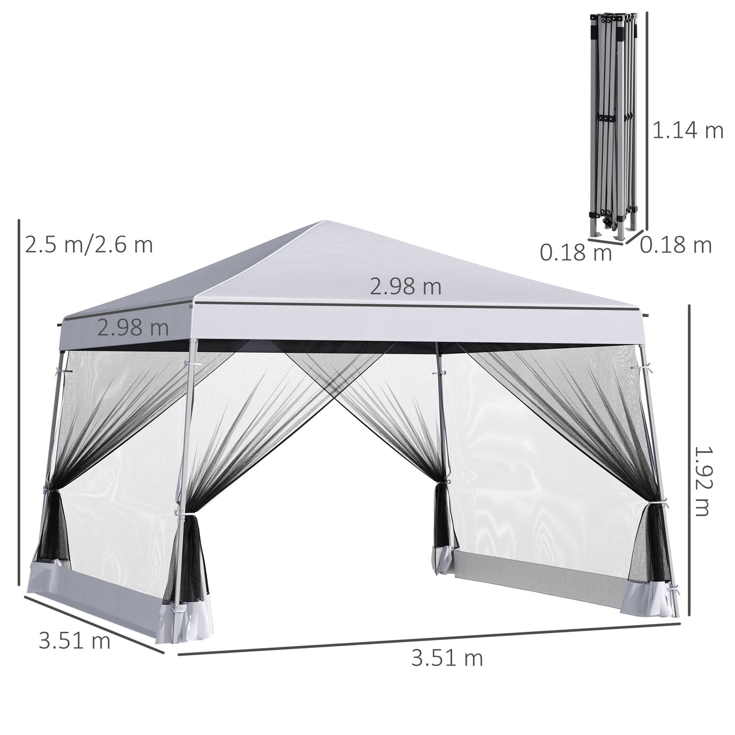 Outdoor Garden Pop-up Gazebo Canopy Tent Sun Shade Event Shelter Folding with Adjustable Height