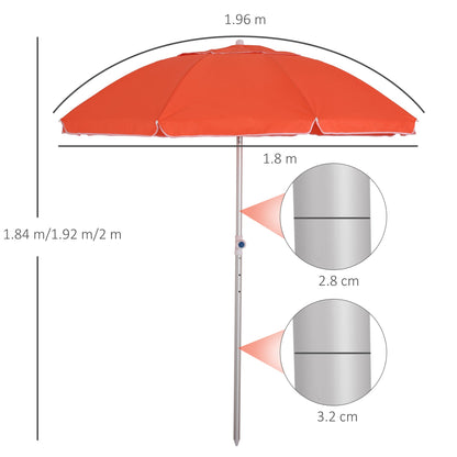 2m Arced Beach Umbrella