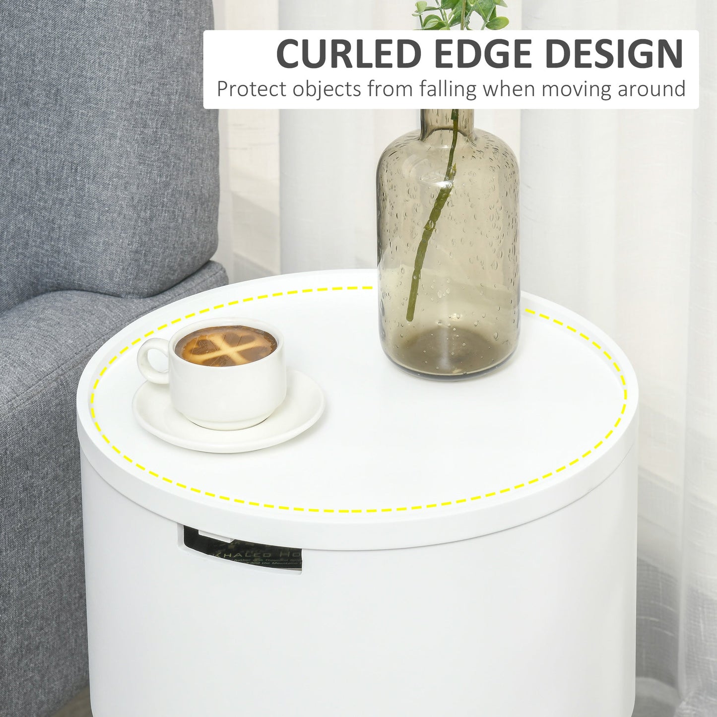 Modern Side Table with Hidden Storage Space