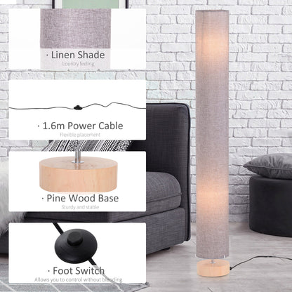 47-Inch Modern Wooden Floor Lamp for Bedroom