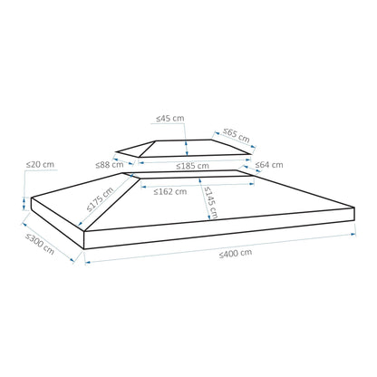 Outsunny 3X4M Gazebo Canopy Replacement Cover