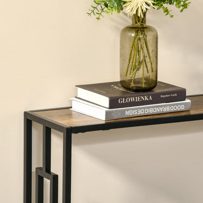 Industrial Console Table with Storage Shelf