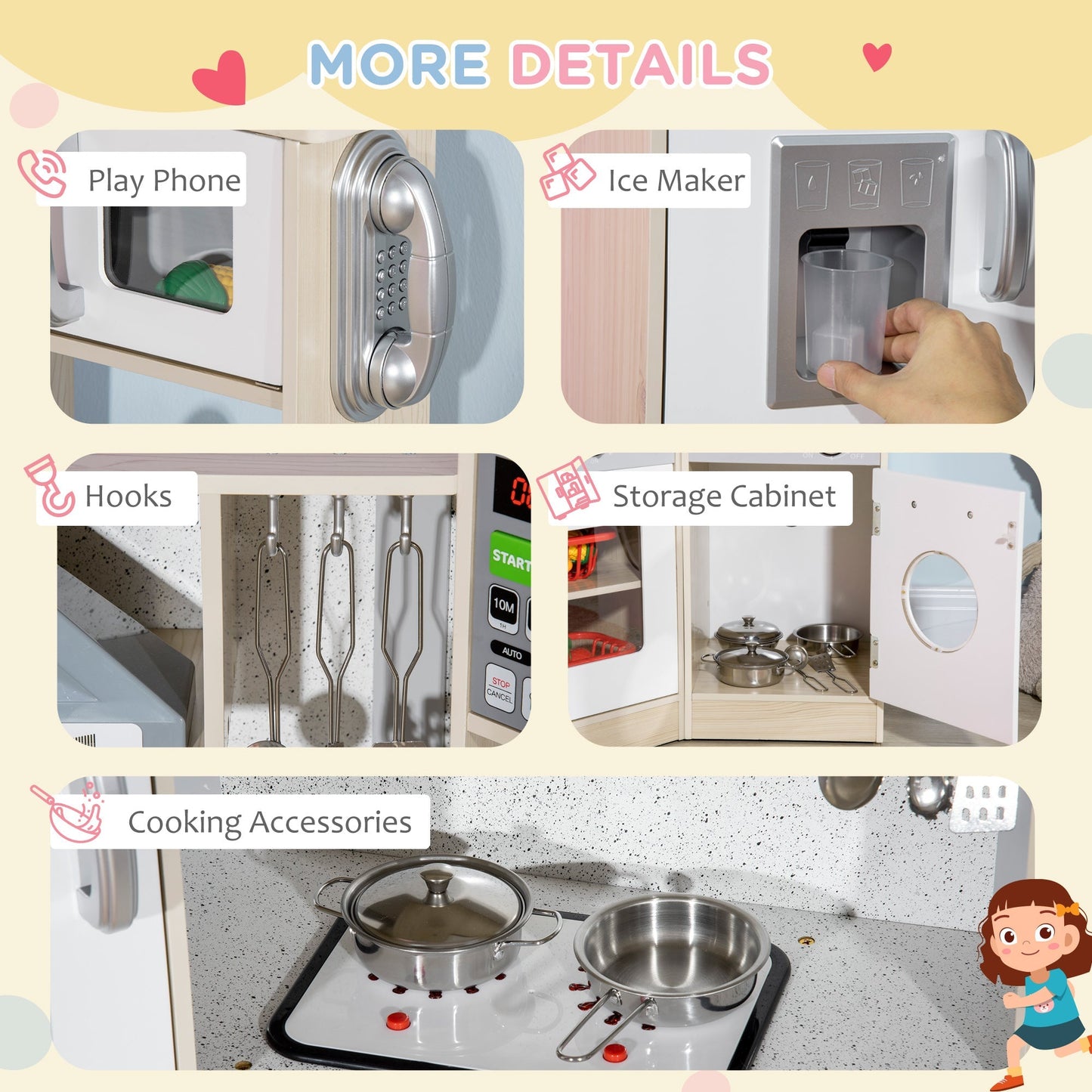 Toy Kitchen for Kids with Role Play Accessories