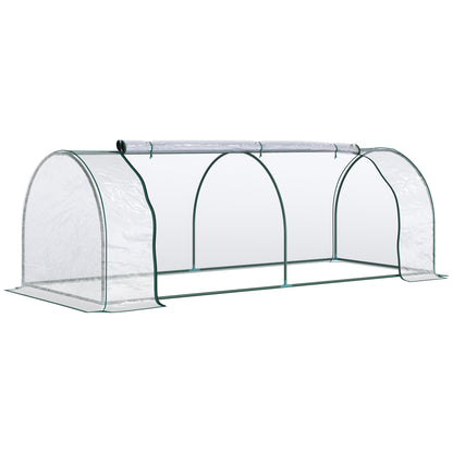 PVC Greenhouse Tunnel Steel Frame Transparent 250x100x80cm