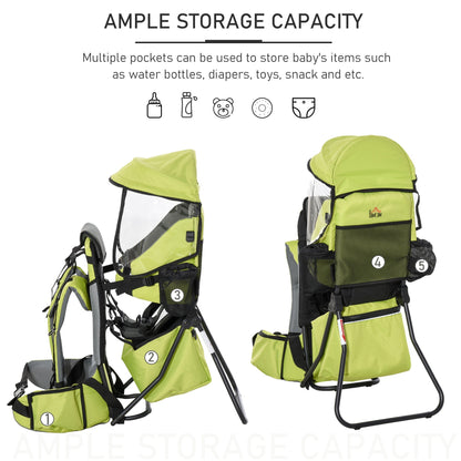 Baby Backpack Carrier for Hiking with Ergonomic Hip Seat Detachable Rain Cover