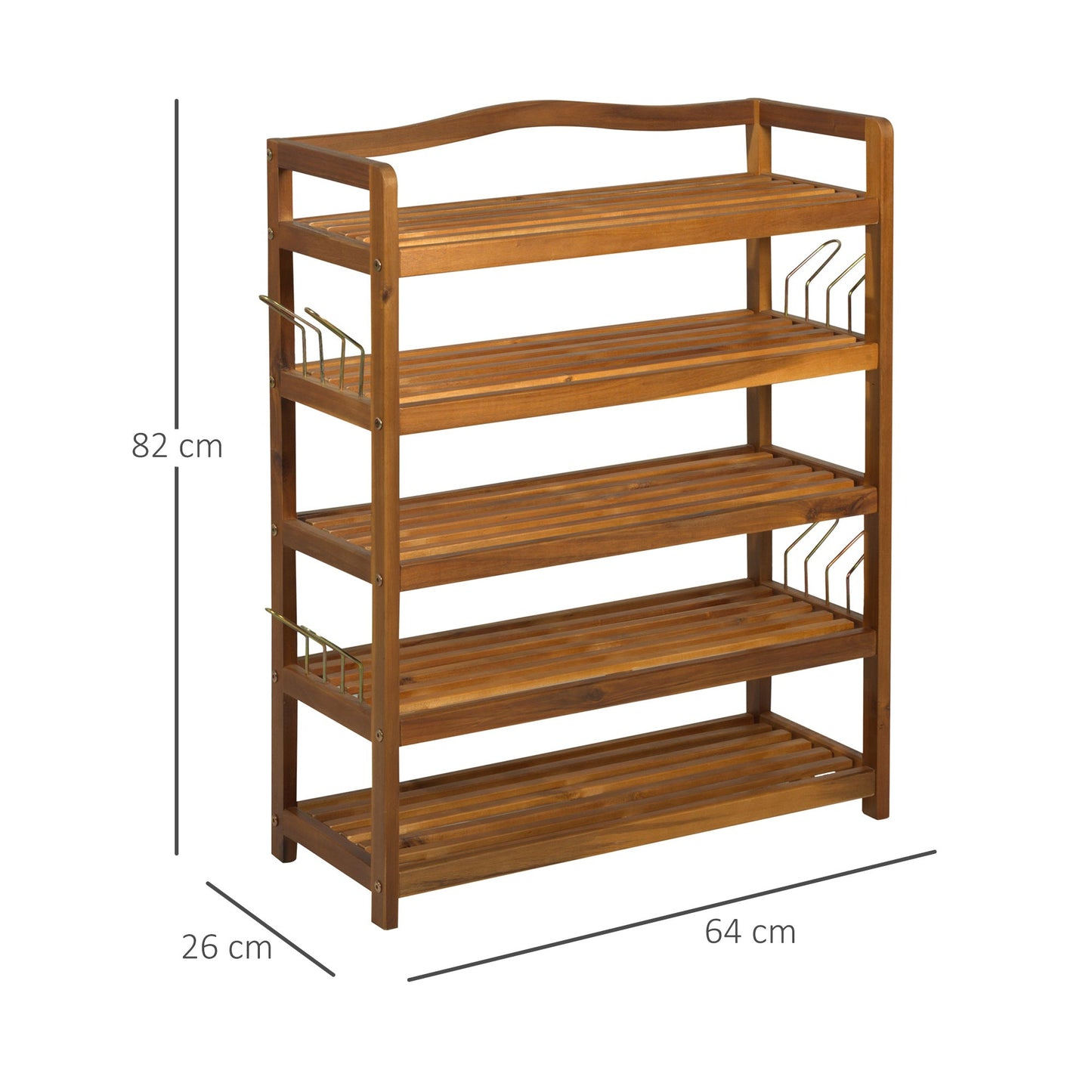 Wooden Five-Shelf Shoe Rack