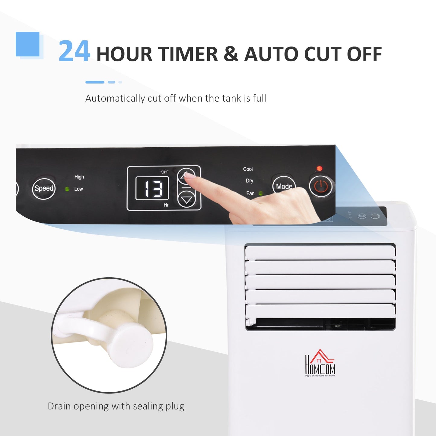 A Rated 9,000 BTU Portable Air Conditioner With 24 Hour Timer