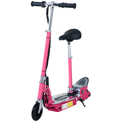 12V Battery 120W Teens Foldable Electric Scooter Adjustable Ride Over 7 years old -Pink