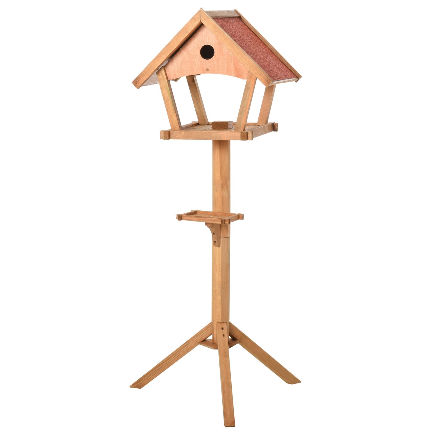 Tower 139cm Nesting Box & Feeder Table Natural by Pawhut