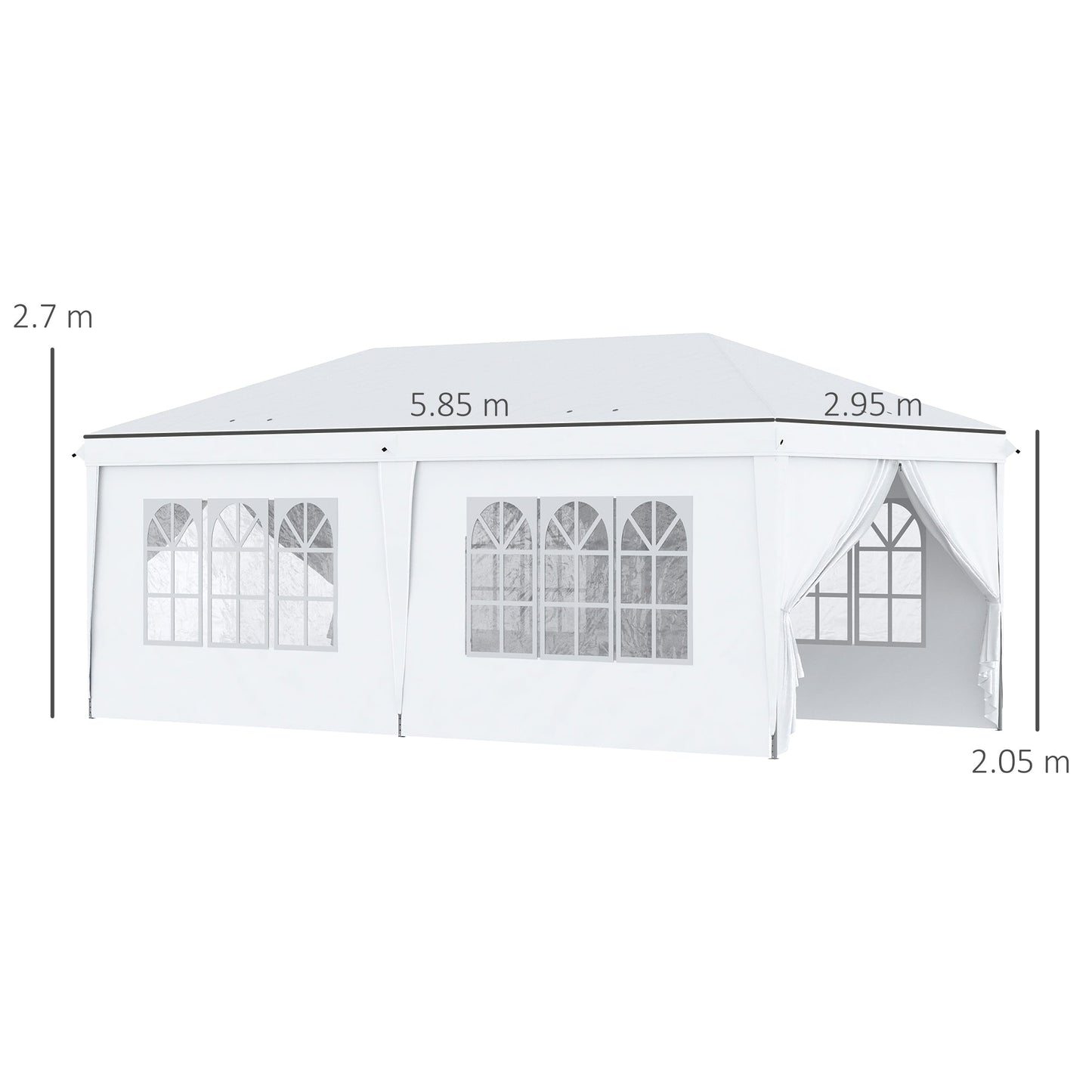 3 x 6 m Pop Up Gazebo with Sides and Windows