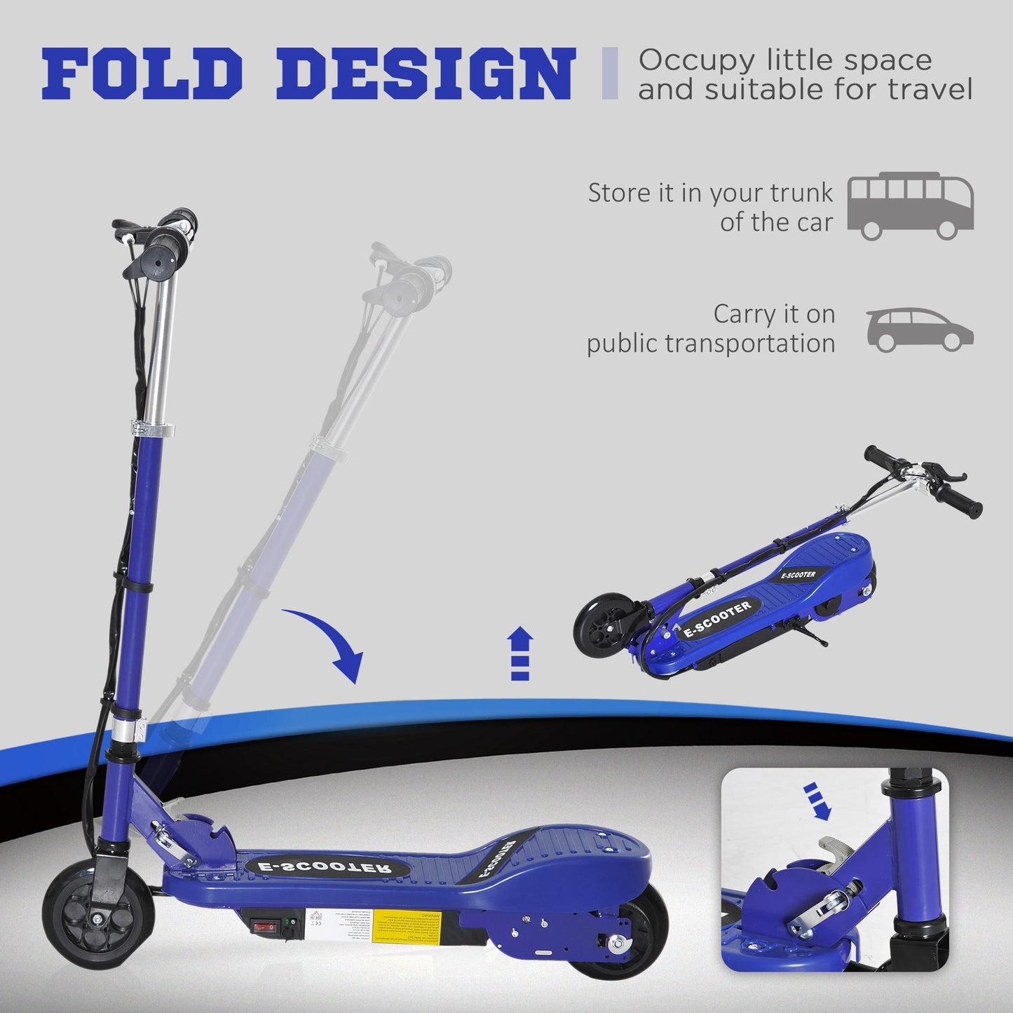 Folding Electric Kids Scooter Ride on Age 7-14