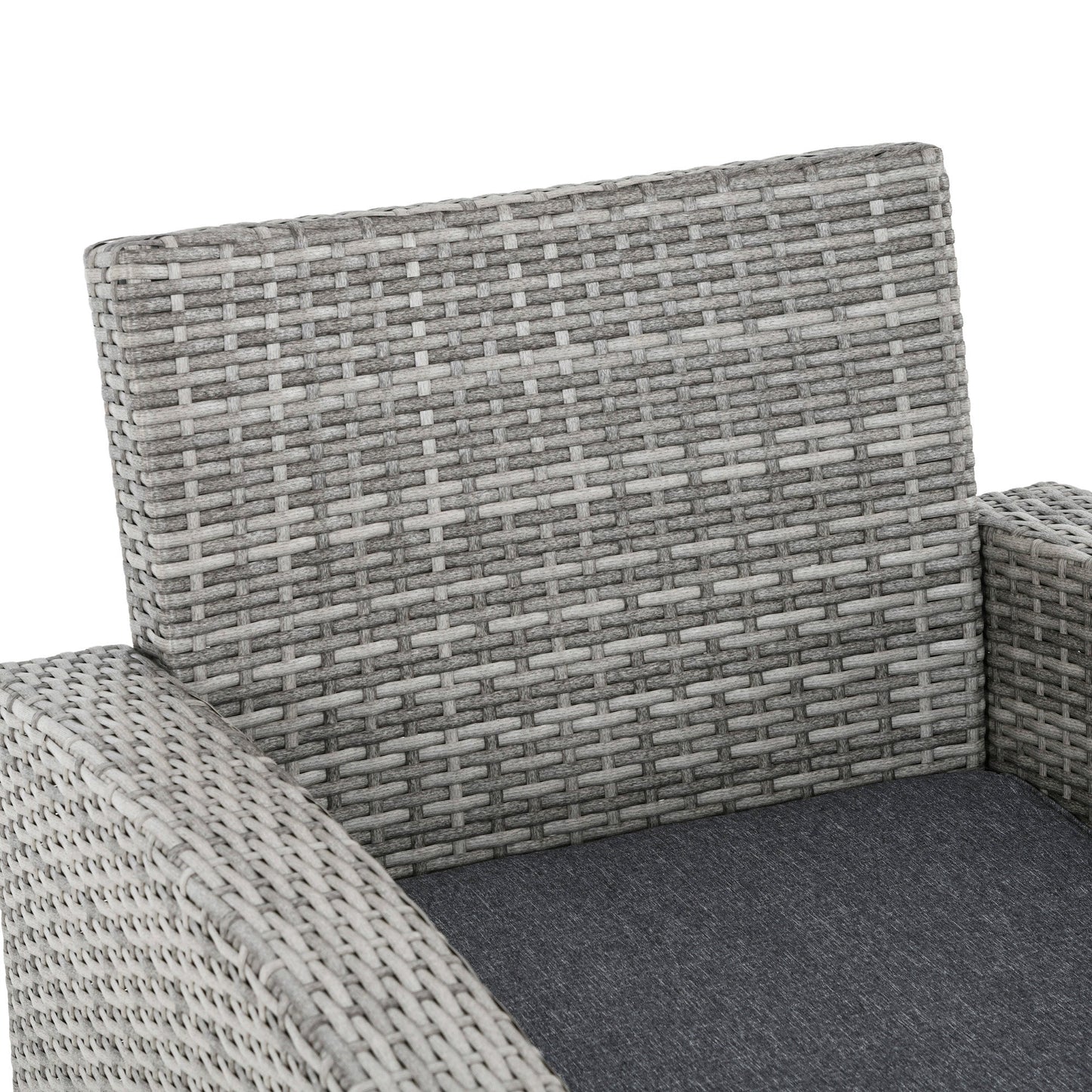 6-Pieces PE Rattan Garden Furniture Set with Three-seat