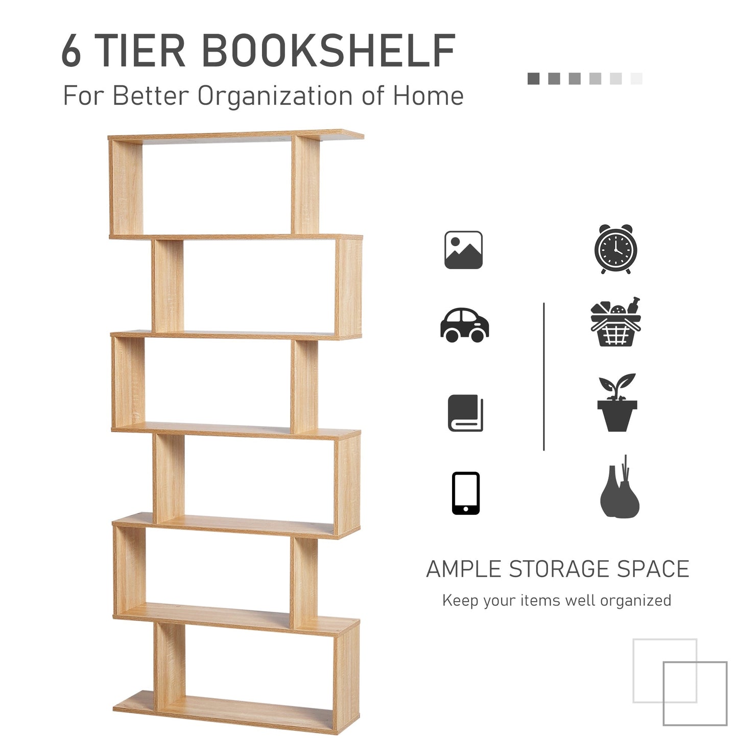 6-Tier S-Shaped Shelf Unit